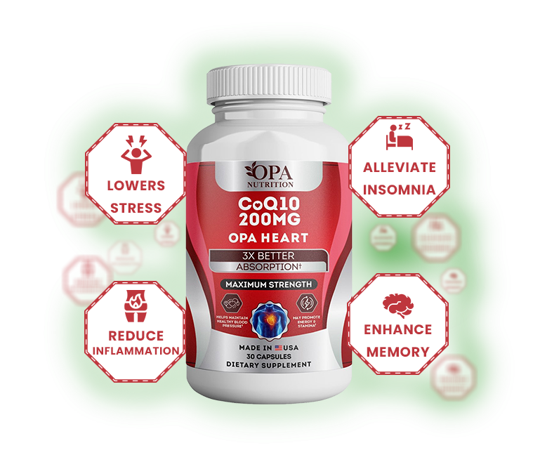 Coenzyme CoQ10 200mg Premium Quality Capsules 30 Ct.